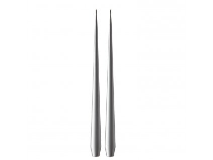 Set svíček Taper - Silver Metallic (Výška 42 cm)