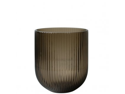 Skleněná váza Simple Stripe Brown Medium