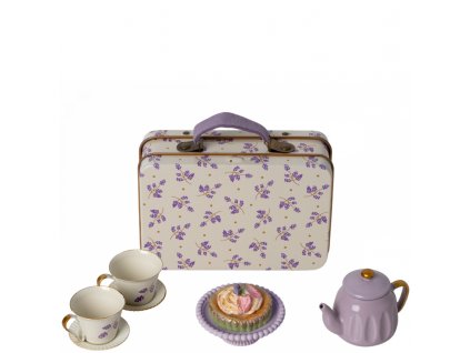 Čajový set s koláčem v kufříku Maileg