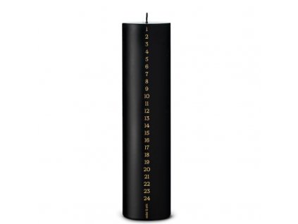 Adventní svíčka Pillar Calendar Black