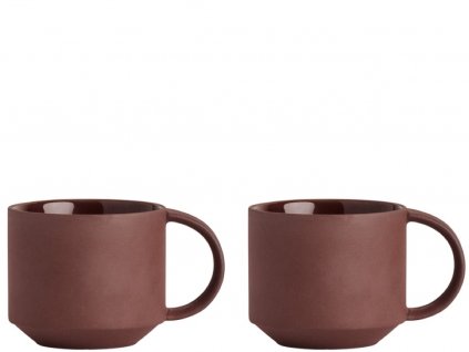 Sada kameninových hrnků Yuka Dark Terracotta - 2 ks