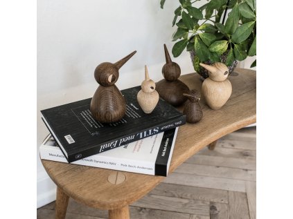 Dřevěný ptáček Bird Smoked - Small