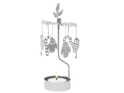 Rotující svícen Andělské zvonění Winter - Silver