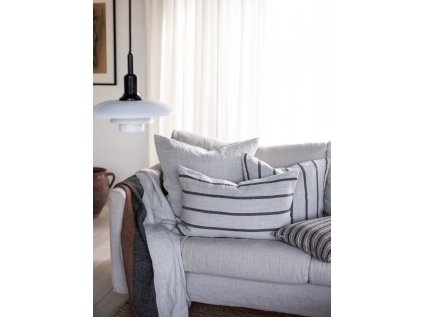 Lněný povlak na polštář Melvin Taupe Stripe 40x60 cm