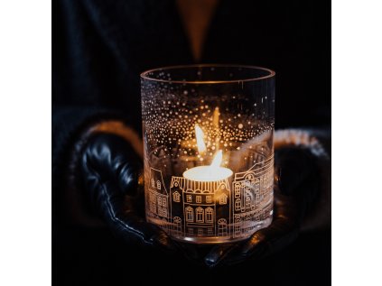 Skleněný svícen Hus - Medium