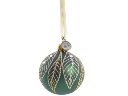Skleněná ozdoba Cadelia Dark Green - 6 cm
