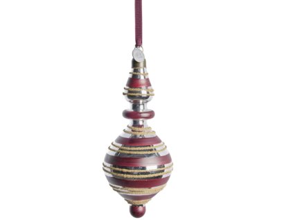 Skleněná ozdoba Stribille Dark Red - 16 cm