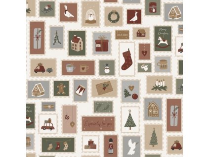 Balicí papír Christmas Stamps - 5 m