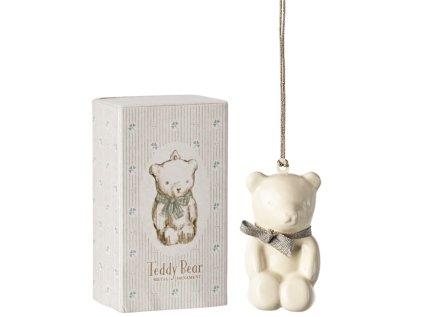 Plechová ozdoba Maileg Teddy Bear - Off White/Blue