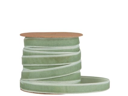 Sametová stuha Dusty Green - 10 m