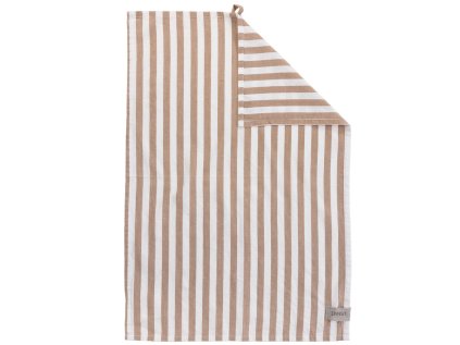 Bavlněná utěrka Wide Stripes - Caramel