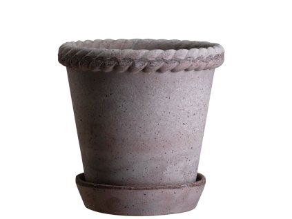 Terakotový květináč Emilia Grey - 16 cm