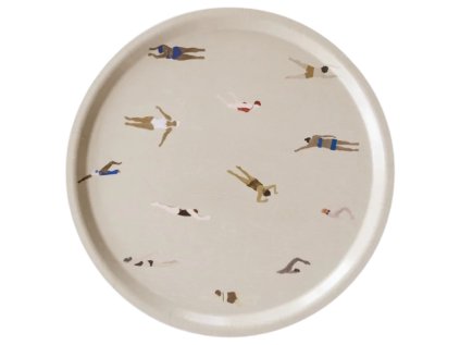 Kulatý podnos Swimmers Sand - 38 cm