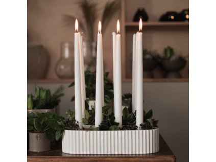 Adventní svícen Stripe - Shiny White