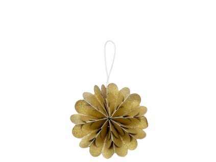 Papírová ozdoba Paper Flower - Gold Sparkle