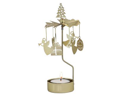 Rotující svícen Andělské zvonění X-MAS - Gold