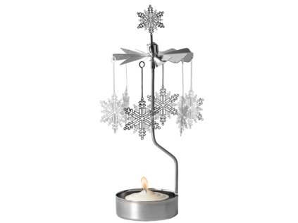 Rotující svícen Andělské zvonění Snow Star - Silver