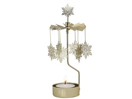 Rotující svícen Andělské zvonění Snow Star - Gold