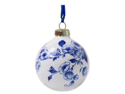 Porcelánová ozdoba Christmas Ball Flower - 7 cm