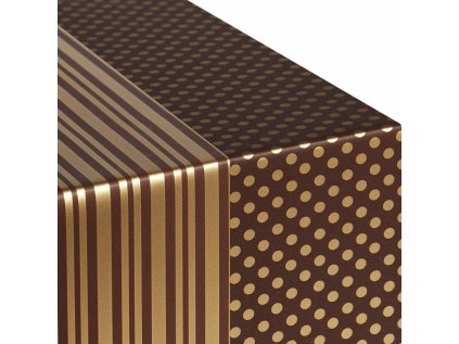Oboustranný balicí papír Brown Dots & Stripes- 5 m