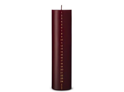 Adventní svíčka Pillar Calendar - Deep Wine