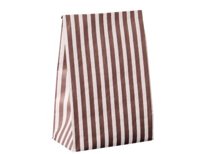 Papírový sáček Wide Brown Stripes - M