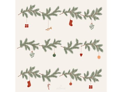 Papírové ubrousky Christmas Garlands - 50 ks