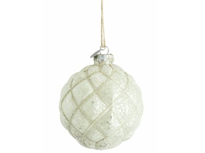 Skleněná ozdoba Norille Rhombe Off White - 10 cm