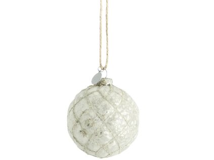 Skleněná ozdoba Norille Rhombe Off White - 8 cm