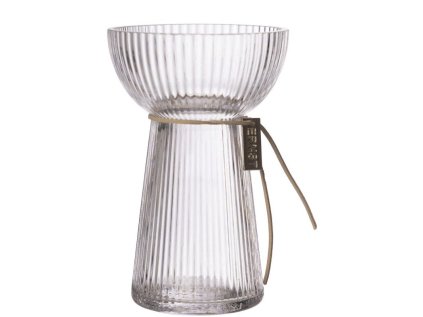 Skleněná váza Hyacint Striped 15 cm
