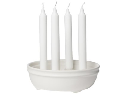Adventní svícen ERNST - Glazed Nature White