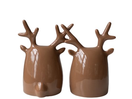 Set keramických dekorací Deer Twins - Shiny Nougat