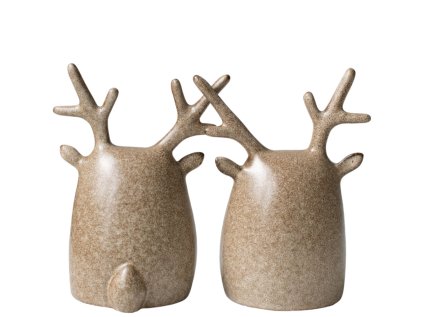 Set keramických dekorací Deer Twins - Beige