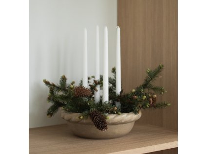 Keramický svícen Twine Plate - Beige