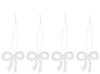 Sada stříbrných ozdob Ribbon Steel - 4 ks