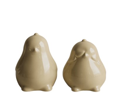 Set keramických kuřátek Chubby Chikcen Shiny Yellow - 2 ks