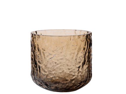 Skleněný svícen Pattern Amber - 9 cm