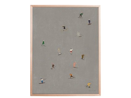 Plakát Skiers Dark Grey - 40 x 50 cm