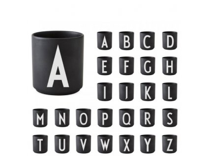 Porcelánový hrneček Letters Black A Z