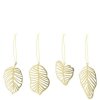 Sada zlatých ozdob Leaf Brass - 4 ks