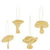 Sada zlatých ozdob Fungi Brass - 4 ks