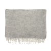 Pléd z vlněné směsi Fringe Light Grey - 130 x 170 cm