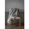 Pléd z vlněné směsi Fringe Light Grey - 130 x 170 cm
