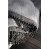 Pléd z vlněné směsi Fringe Dark Grey - 130 x 170 cm