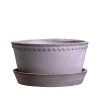 Terakotový květináč Helena Low Grey - 21 cm