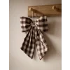Závěsná dekorativní mašle Gingham Cream & Brown Checked