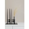 lifestyle candle holder vase glass base rectangular and black taper candles bythun black