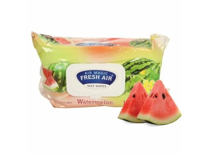 Fresh Air vlhčené ubrousky s vůní melounu a klipem 100 ks