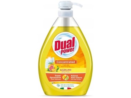 DUAL power concentrted prostředek na mytí nádobí s pumpičkou AGRUMI 1L