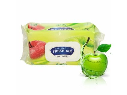 Fresh Air vlhčené ubrousky s vůní jablka a klipem 100 ks